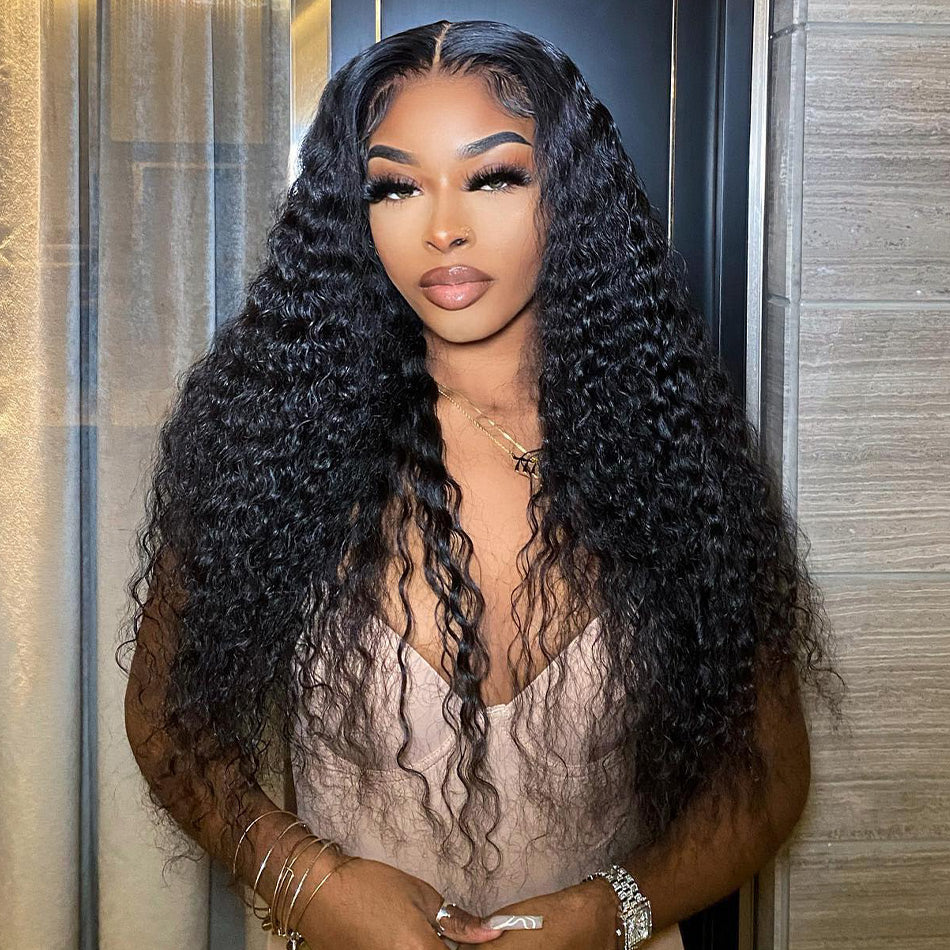 Stema Hair 13x6 Transparent Lace Front Wig Deep Wave Water Wave 180% Density